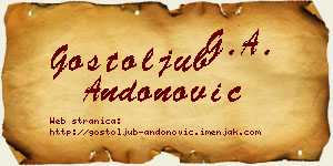 Gostoljub Andonović vizit kartica